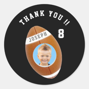 Football Birthday Aangepaste foto Hartelijk dank Ronde Sticker