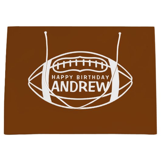 Football Birthday Gift Bag Groot Cadeauzakje (Voorkant)