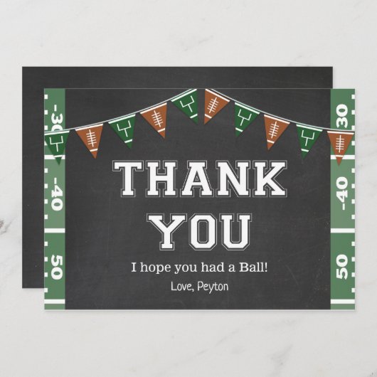 Football Birthday Hartelijk dank Kaart (Voorkant / Achterkant)