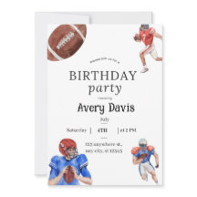 Football Birthday Invitation Boys Sports Party 