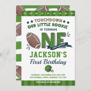 Football Birthday Invitation Football 1st Birthday Kaart