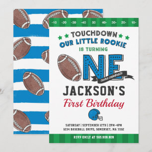 Football Birthday Invitation Football 1st Birthday Kaart