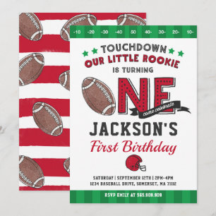 Football Birthday Invitation Football 1st Birthday Kaart