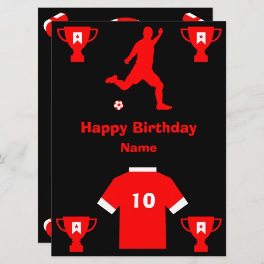 Football Birthday Kaart (Voorkant / Achterkant)