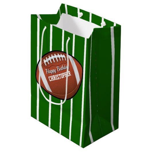 Football Birthday Medium Cadeauzakje (Voorkant Gekanteld)