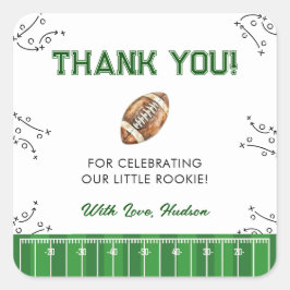 Football Birthday Party First Year Down Vierkante Sticker