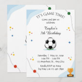 Football Birthday party Invitation template digite (Devant / Derrière)