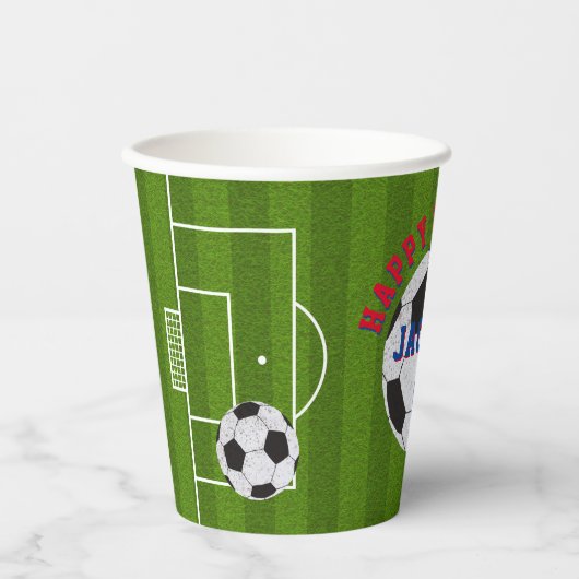 Football Birthday Party Papieren Bekers (Voorkant)