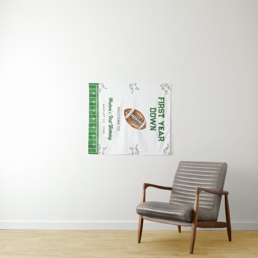 Football Birthday Party Welcome Sign Wandkleed (In Situ (horizontaal))