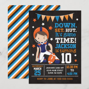 Football Birthday Uitnodiging voor een jongen