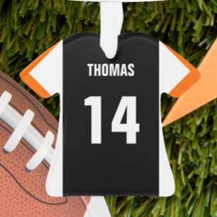 Football Black, Oranje & White Jersey Ornament