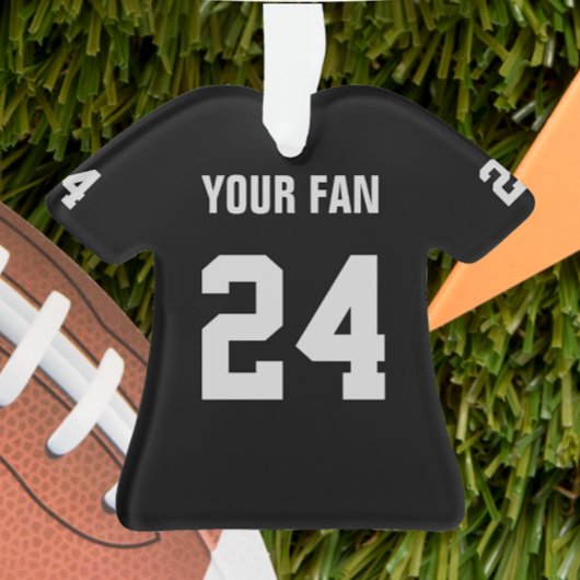 Football Black & Silver Jersey Ornement