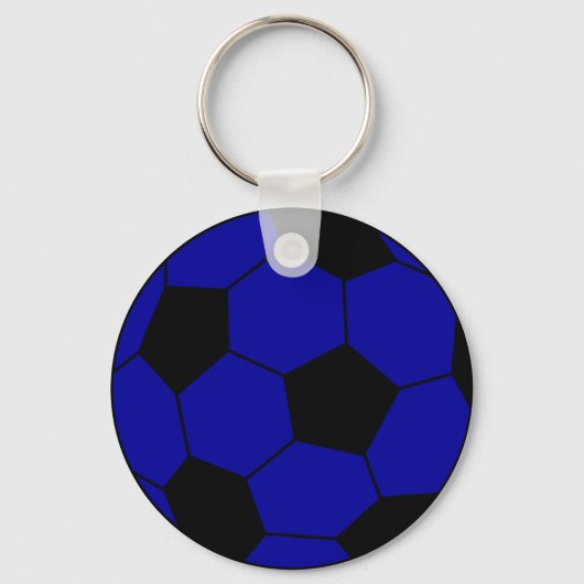 Football blauw en zwart sleutelhanger (Voorkant)