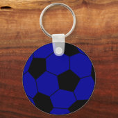 Football blauw en zwart sleutelhanger (Voorkant)