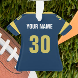 Football Blauw & Gouden Jersey Ornament