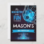 Football Blue Glow Invitation Anniversaire (Devant)