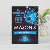 Football Blue Glow Invitation Anniversaire (Debout devant)