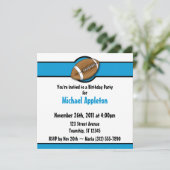 Football Blue Invitations Anniversaire (Debout devant)