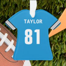 Football Blue Silver Black & White Jersey Ornement