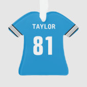 Football Blue Silver Black & White Jersey Ornement (devant)