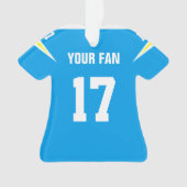 Football Blue, White & Gold Jersey Ornament (voorkant)