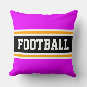 FOOTBALL Bold Heldere Roze Zwarte Atletische Strep Kussen