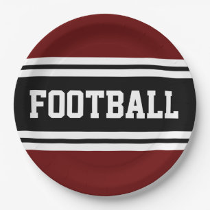 FOOTBALL Bold Rood Zwart Wit Racing Stripes Papieren Bordje