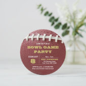 Football Bowl Game Gold Round Invitation (Debout devant)