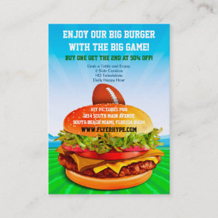 Football brochure Hype Burger Cafe Sportbar Visitekaartje