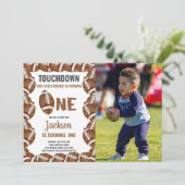 Football Brown Invitations d'anniversaire avec pho (Debout devant)