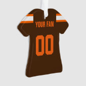 Football Bruin, Sinaasappel & Wit Jersey Ornament (voorkant)