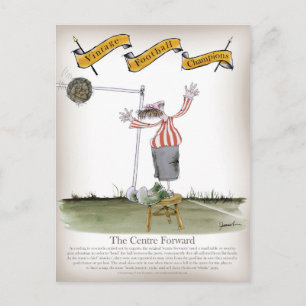 football centrum naar voren rode witte strepen briefkaart