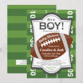 Football C'est une invitation à un Baby shower (Devant / Derrière)