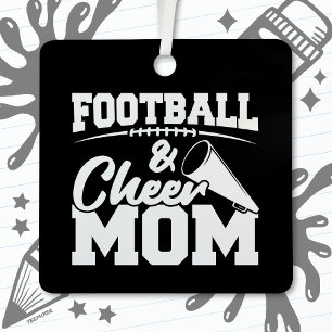 Football Cheer Moeder Middelbare School Sport Chee Metalen Ornament