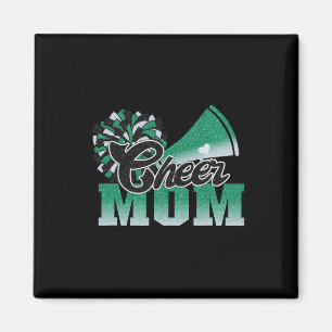 Football Cheer Mom Groen Wit Zwart Pom Luipaard Magneet