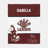 Football Cheerleader Maroon Fleece Blanket (Voorkant)