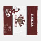 Football Cheerleader Maroon Fleece Blanket (Voorkant (Horizontaal))