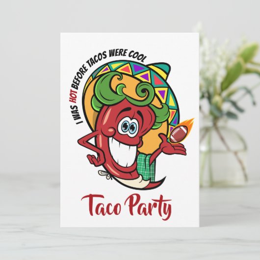 Football Chili Pepper, Taco, Invitation Quoi qu'il (Debout devant)