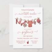 Football Clothesline Anniversaire Fête Invitation (Devant)