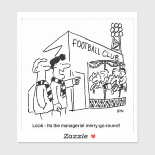 Football Club Management Merry-go-round Cartoon. Sticker