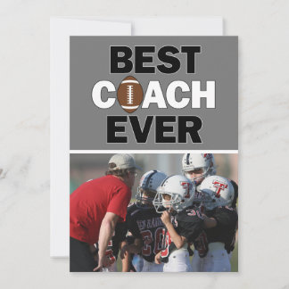 Football Coach Best Ever Custom Foto Hartelijk dan Bedankkaart