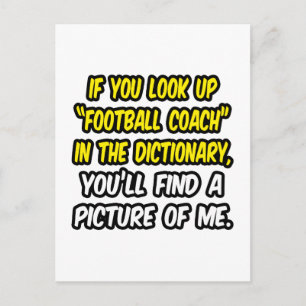 Football Coach In Dictionary...My Picture Briefkaart