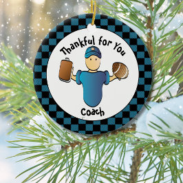 Football Coach-kerstcadeautje met zijn naam Keramisch Ornament