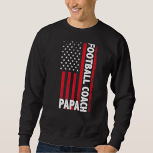 Football Coach Papa Amerikaanse vlag Vaderdag Trui