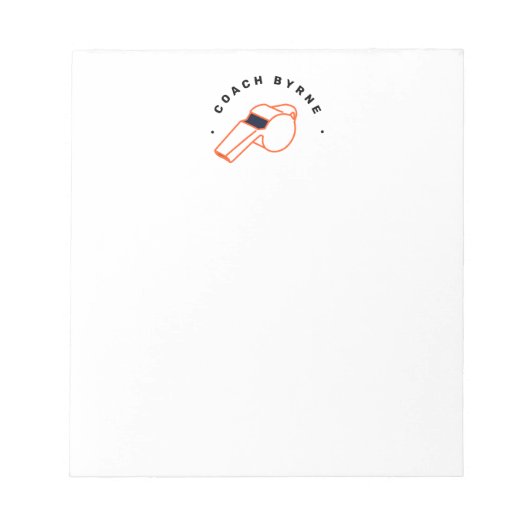 Football Coach Referee Whistle Notitieblok (Voorkant)