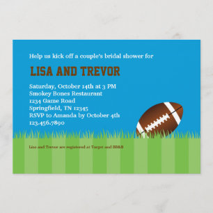Football Couples Bridal Shower Invitation Kaart