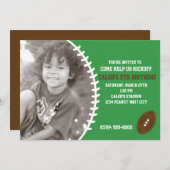Football Cute Anniversaire Fête PHOTO Invitation (Devant / Derrière)