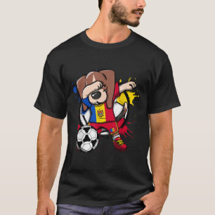 Football Dabbing Beagle Dog Moldavië Voelt je voor T-shirt