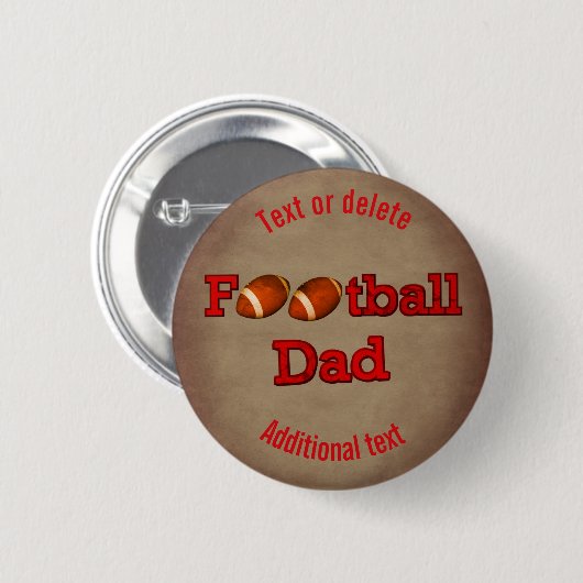 Football Dad Cute Personalized Ronde Button 5,7 Cm (Voorkant /achterkant)