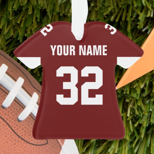 Football Dark Red & White Jersey Ornament